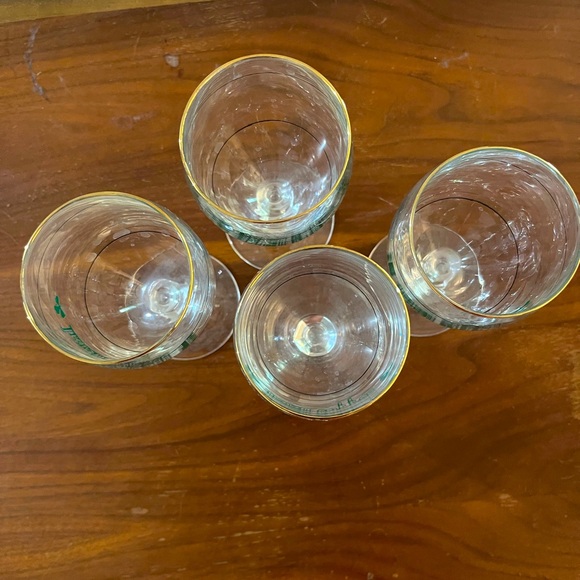 Vtg Luminarc France Irish Coffee Glasses Shamrocks Gold Rim Collectable Set of 4 - Picture 4 of 6